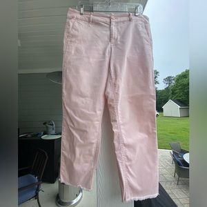 Loft pink cropped girlfriend chinos size 12